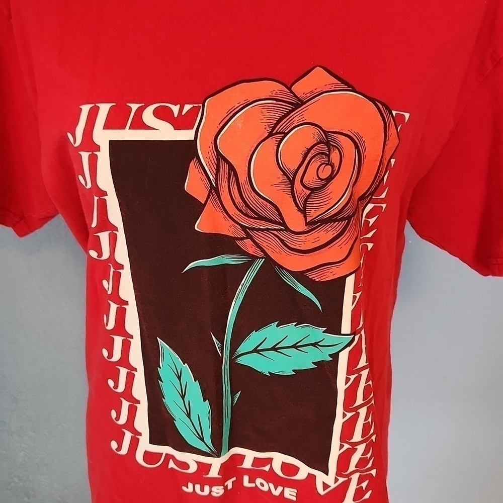Just Love Floral Rose novelty graphic tee shirt top - Picture 2 of 5